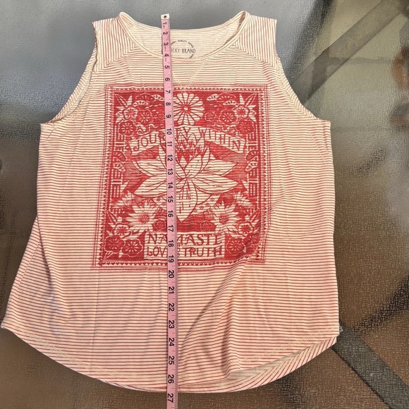 Lucky Brand Tank Top Womens Large Namaste Lotus Festival Boho Spiritual Yoga - Picture 4 of 7